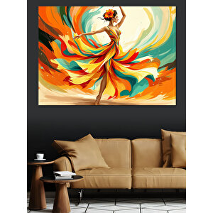 Ateş Dansı Yapan Kadın Dekoratif Kanvas - Mdf Ahşap Tablo 35x50 cm