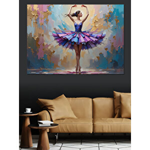 Balerin Fırça Dansı Dekoratif Kanvas - Mdf Ahşap Tablo 100x140 cm