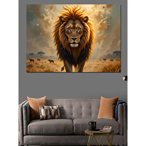 Asil Güçlü Ormanlar Kralı Dekoratif Kanvas - Mdf Ahşap Tablo