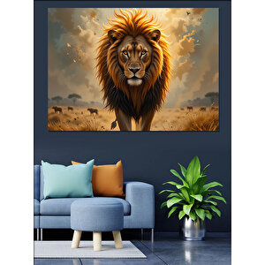 Asil Güçlü Ormanlar Kralı Dekoratif Kanvas - Mdf Ahşap Tablo