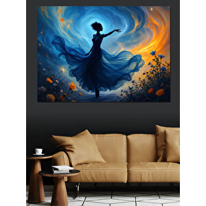 Dansçı Kadın Işık Halesi Dekoratif Kanvas - Mdf Ahşap Tablo