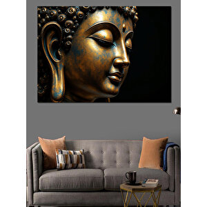 Altın Buda Heykeli Dekoratif Kanvas - Mdf Ahşap Tablo 50x70 cm
