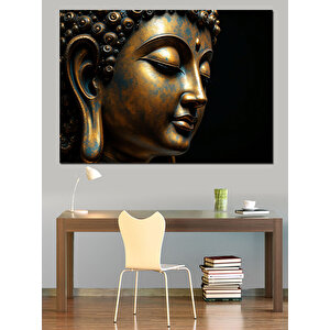 Altın Buda Heykeli Dekoratif Kanvas - Mdf Ahşap Tablo 50x70 cm