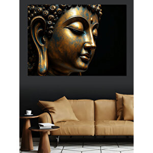 Altın Buda Heykeli Dekoratif Kanvas - Mdf Ahşap Tablo