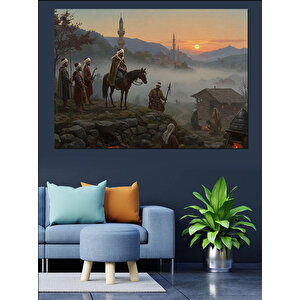 Dağ Yolunda Atlılar Geçiyor Dekoratif Kanvas - Mdf Ahşap Tablo 100x140 cm