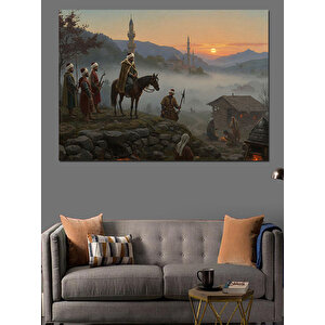 Dağ Yolunda Atlılar Geçiyor Dekoratif Kanvas - Mdf Ahşap Tablo