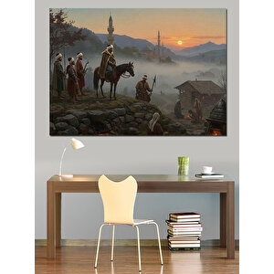 Dağ Yolunda Atlılar Geçiyor Dekoratif Kanvas - Mdf Ahşap Tablo