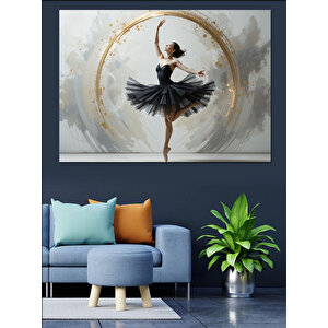 Ay Çemberinde Balerin Dansı Dekoratif Kanvas - Mdf Ahşap Tablo 50x70 cm