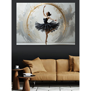 Ay Çemberinde Balerin Dansı Dekoratif Kanvas - Mdf Ahşap Tablo 35x50 cm