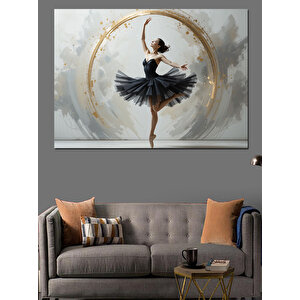 Ay Çemberinde Balerin Dansı Dekoratif Kanvas - Mdf Ahşap Tablo 35x50 cm
