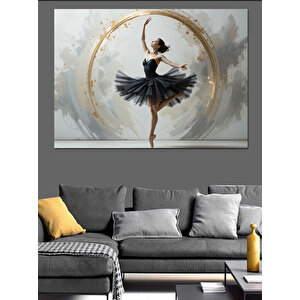 Ay Çemberinde Balerin Dansı Dekoratif Kanvas - Mdf Ahşap Tablo