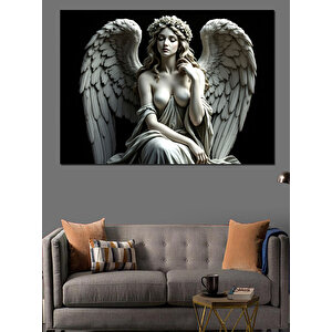 Melek Heykeli Dekoratif Kanvas - Mdf Ahşap Tablo 50x70 cm