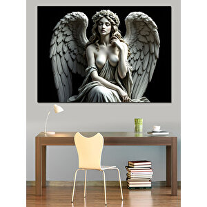 Melek Heykeli Dekoratif Kanvas - Mdf Ahşap Tablo 50x70 cm