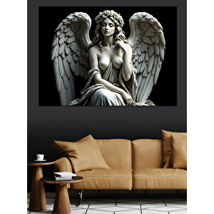 Melek Heykeli Dekoratif Kanvas - Mdf Ahşap Tablo