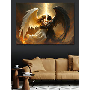 Melek Ve Şeytanın Dansı Dekoratif Kanvas - Mdf Ahşap Tablo