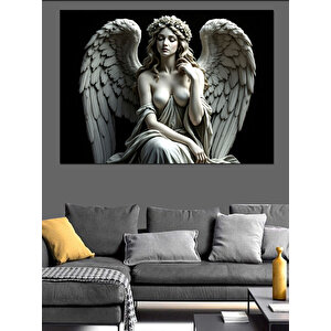 Melek Heykeli Dekoratif Kanvas - Mdf Ahşap Tablo 70x100 cm