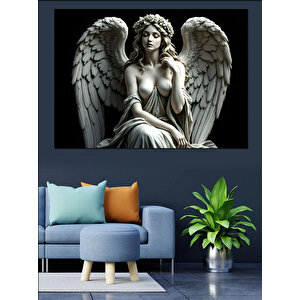 Melek Heykeli Dekoratif Kanvas - Mdf Ahşap Tablo