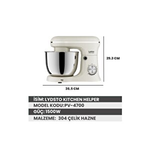 Kitchen Helper Pv-4700 1500w-5.2 Litre -10 Kademe Hız Ayarı Stand Mikser Hamur Yoğurma Makinesi