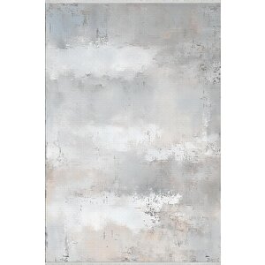 Yıkanabilir Halı – Gri; Bej; Krem – Soyut Desen, Pamuk Dokuma Taban, Makinede Yıkanabilir, Kolay Temizlenebilir, Toz Ve Tüy Tutmaz, Kaymaz, Evcil Hayvan Dostu 160x350 cm