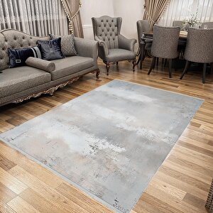 Yıkanabilir Halı – Gri; Bej; Krem – Soyut Desen, Pamuk Dokuma Taban, Makinede Yıkanabilir, Kolay Temizlenebilir, Toz Ve Tüy Tutmaz, Kaymaz, Evcil Hayvan Dostu 200x270 cm
