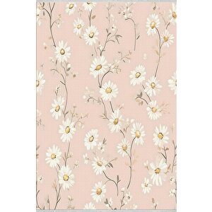 Halı – Pembe; Beyaz; Sarı – Çiçekli Desen, Pamuk Dokuma Taban, Makinede Yıkanabilir, Kolay Temizlenebilir, Toz Ve Tüy Tutmaz, Kaymaz, Evcil Hayvan Dostu 200x350 cm