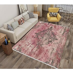 Halı – Pembe; Krem; Gri – Eskitme Desen, Pamuk Dokuma Taban, Makinede Yıkanabilir, Kolay Temizlenebilir, Toz Ve Tüy Tutmaz, Kaymaz, Evcil Hayvan Dostu