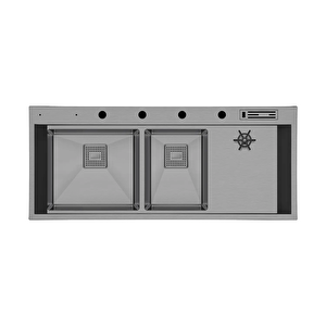 Lusso 1081 - Nano Mat Gri Mutfak Eviyesi Mat Gri
