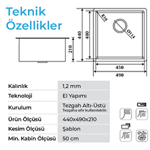 Stella 4449 - Pvd Bakır Mutfak Eviyesi Bakır