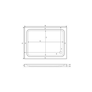 Shower 80x120 Rigel Dikdörtgen Flat Duş Teknesi (h:7 Cm)