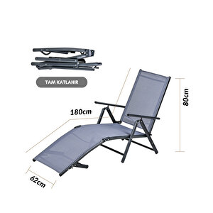 Bysay Fi̇leli̇ Katlanir Pozi̇syonlu Eği̇mli̇ Alümi̇nyum Şezlong