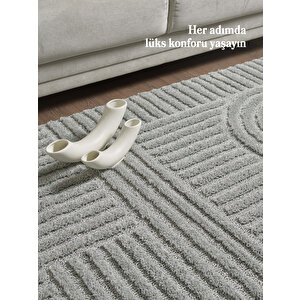 Modern Desen Özel Kesim Halı Salon Halısı Mutfak Halısı Yolluk Gri Halı Kolay Temizlenebilir Halı 120x350 cm