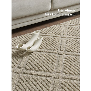 Modern Halı Özel Kesme Halı Salon Halısı Mutfak Halısı Yolluk Kolay Temizlenebilir Halı Bej Halı 80x300 cm