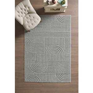 Modern Desen Özel Kesim Halı Salon Halısı Mutfak Halısı Yolluk Gri Halı Kolay Temizlenebilir Halı 160x200 cm