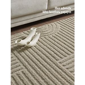 Modern Desen Özel Kesim Halı Salon Halısı Mutfak Halısı Yolluk Bej Halı Kolay Temizlenebilir Halı 120x300 cm