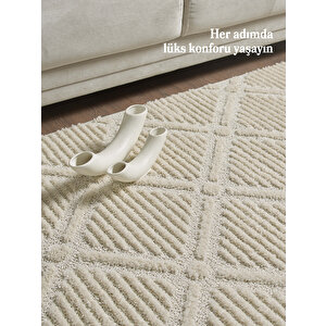 Modern Halı Özel Kesme Halı Salon Halısı Mutfak Halısı Yolluk Kolay Temizlenebilir Halı Krem Halı 120x350 cm