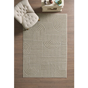 Modern Desen Özel Kesim Halı Salon Halısı Mutfak Halısı Yolluk Bej Halı Kolay Temizlenebilir Halı 100x200 cm