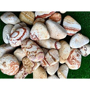 Sarı Renkli Dolomit Taş 15 Kg 2-4 Cm Sarı Çizgili Bahçe Taşı Saksı Dibi Süs Taşı Akvaryum Taşı