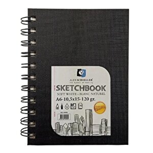 Sketchbook Sert Kapak Eskiz Defteri A6 Spiralli Soft White Çizgisiz Alx995