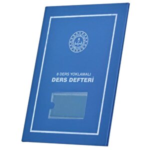 8 Ders Yoklamalı Ders Defteri Mavi Plastik Kapak 388
