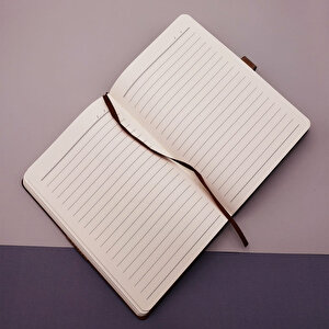 Çizgili Termo Deri Defter Lacivert Çok Renkli