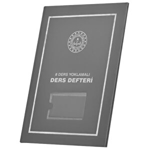 8 Ders Yoklamalı Ders Defteri Gri Plastik Kapak 388