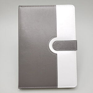 Çizgili Termo Deri Defter Gri Çok Renkli