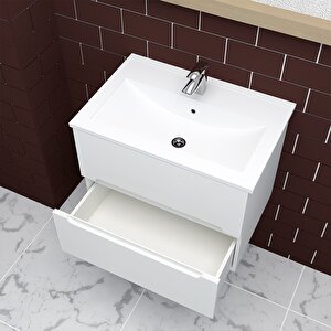 Kopenhag 65 Cm Mdf Gövde Membran Kapak Banyo Dolabı Seti Beyaz