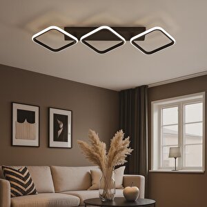 Mimari Tasarım 3 Renk Ledli Sıralı Modern 3'lü Ledli Avize Plafonyer Led Avize