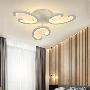 Beyaz Plafonyer Lüks Modern 3'lü Günışığı Ledli Avize