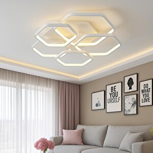 Mimari Tasarım 5'li 3 Renk Ledli Plafonyer Modern Ledli Avize Led Avize