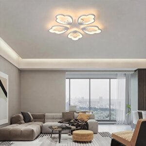 Beyaz Plafonyer Lüks Modern 5'li̇ Günışığı Ledli Avize