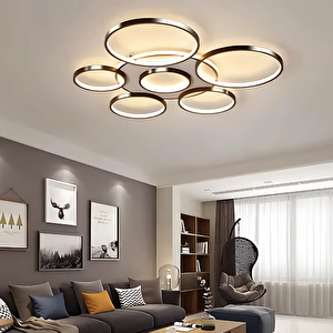 Modern 3 Renk Ledli Plafonyer Mimari Tasarım Plafonyer Ledli Avize