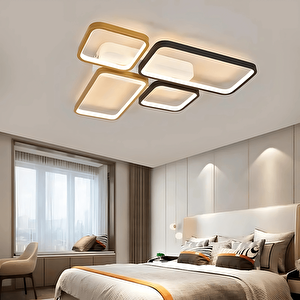 Mimari Tasarım 3 Renk Ledli Avize Plafonyer Modern Led Avize
