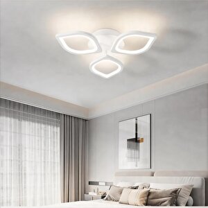 Beyaz Plafonyer Lüks Modern 3'lü Günışığı Ledli Avize